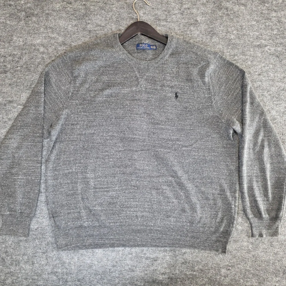 Polo Ralph Lauren Sweater‎ Mens XXL Gray Crewneck Casual Knit Preppy Pullover